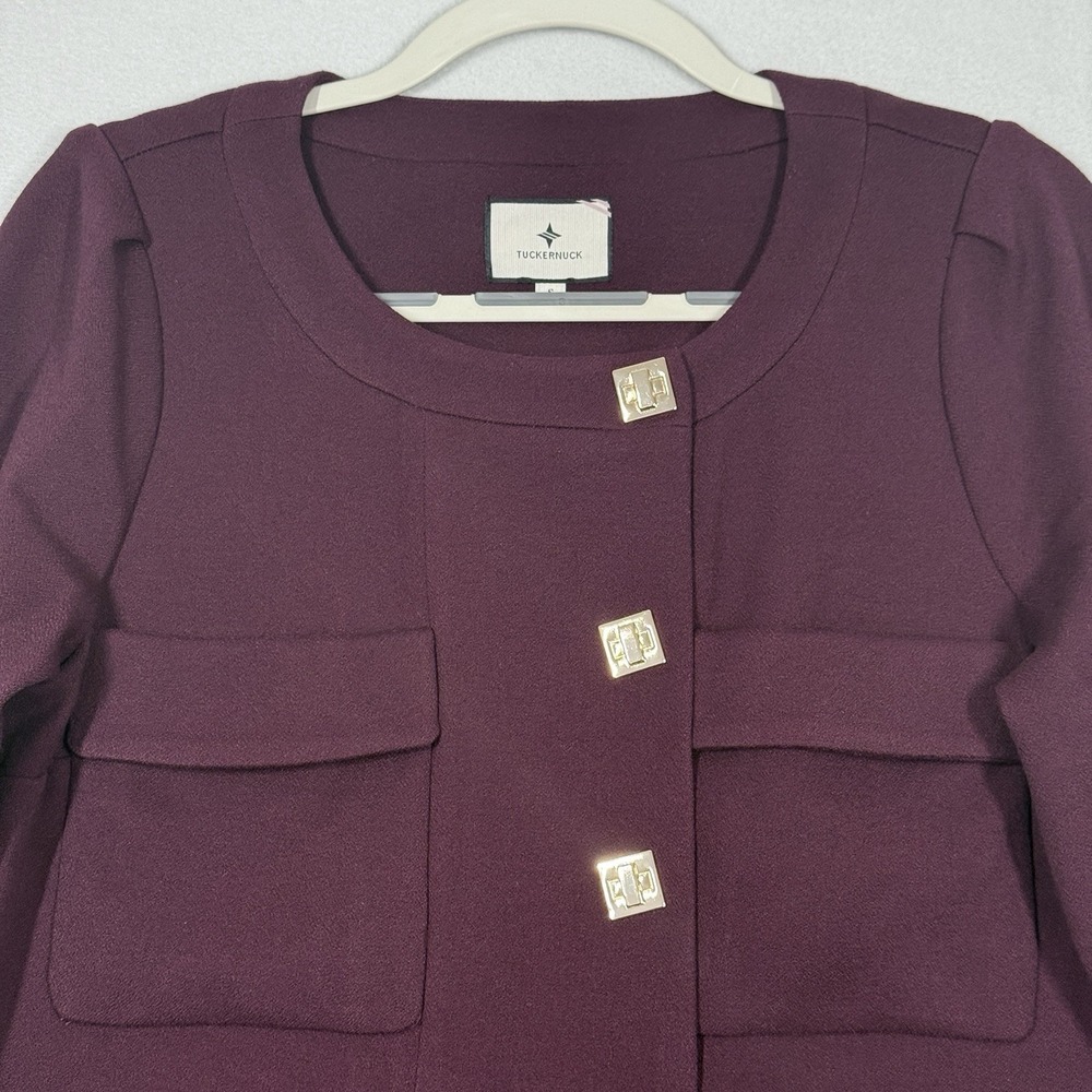 Tuckernuck Dress Womens Small Oxblood Barnett Mini Dress‎ Square Snap Button - Picture 2 of 15